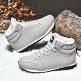 Men Waterproof Winter Boots – Warm Plush Non-Slip Snow Shoes in cozy winter outdoor setting.