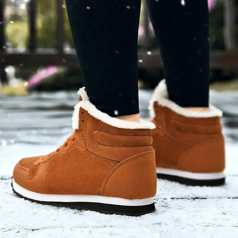Men Waterproof Winter Boots – Warm Plush Non-Slip Snow Shoes featuring a cozy plush lining and non-slip sole.