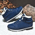 Men Waterproof Winter Boots – Warm Plush Non-Slip Snow Shoes in cozy winter outdoor setting.