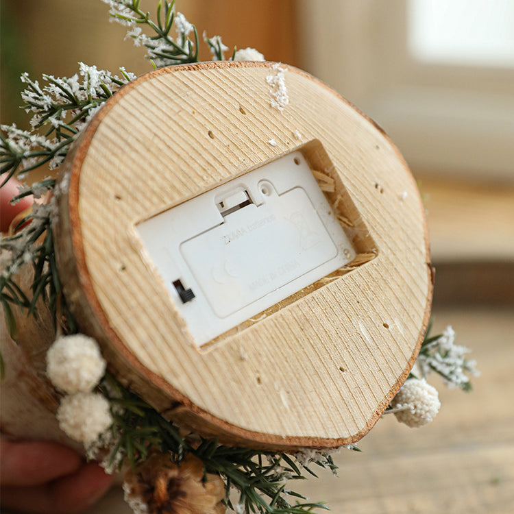 Christmas Wooden Tree House Desk Lamp with LED Light