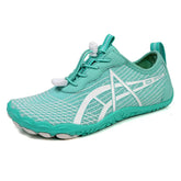 Elastic Lock Laces Mesh Breathable Hike Footwear in teal color with a breathable mesh upper and lightweight design.