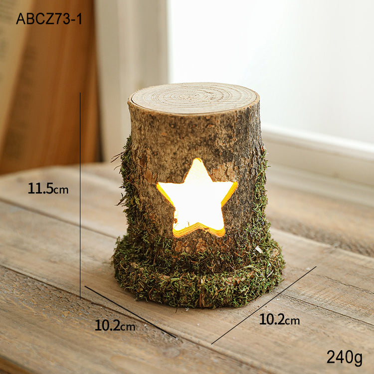 Christmas Wooden Tree House Desk Lamp with LED Light