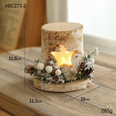 Christmas Wooden Tree House Desk Lamp with LED Light